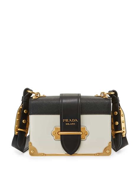 prada bag white leather|prada leather bag women black.